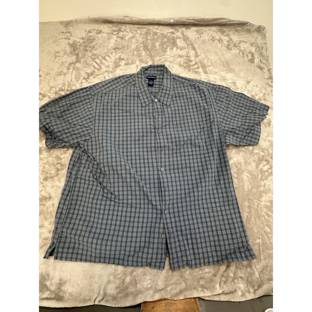 High Sierra Men Plaid Short Sleeve Button-Down Shirt Blue Size‎ XXL EUC